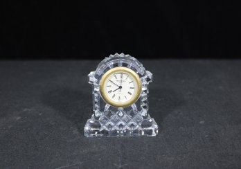 Waterford Crystal Miniature Desk Clock 3 Tall Cut Crystal Mantel Clock  Untested