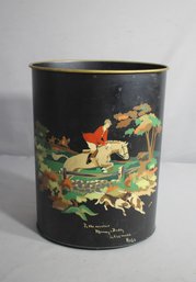 Vintage Equestrian-Themed Decorative Waste Bin