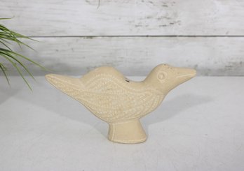 Vintage Carved Stone Bird Figurine Signed 7' Long