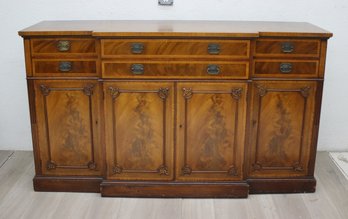 Vintage Burr And Inlay Sideboard   39'h X 69.5' W X 22.5' D