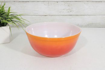 Vintage Pyrex Flameglo Mixing Bowl  8.5' Orange Ombre  1970s Kitchenware