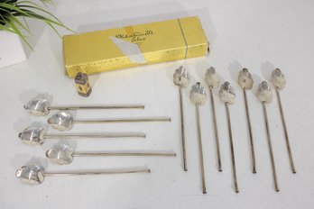 Vintage Sterling Silver Tea Straw/Spoons - Set Of 10 - Mexico 925