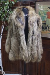 Vintage Genuine Coyote Fur Coat  Luxurious & Bold  Size M/L (36L X 20W)