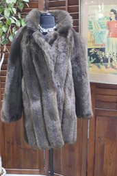 Vintage Full-Length Genuine Brown  Fur Coat  Elegant & Timeless  Size M/L (34L)