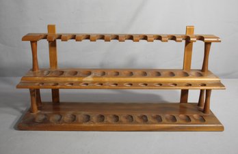 Vintage Decatur 24-Pipe Walnut Stand