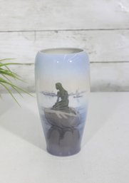 Royal Copenhagen Vase Model 4463  Hand Painted Denmark 1970s  Scenic Landscape  7'