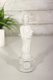 Vintage White Porcelain Asian Goddess / Guanyin Figurine  6'H