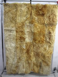 Vintage Genuine Sheepskin Patchwork Rug  75 X 52  Natural Fur Wool Hide