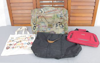 #332-Group Lot Of Tote & Travel Bags  Mixed Styles Including Duffel, Canvas & Graphic Tote
