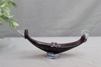 Vintage Italian Murano Glass Gondola Ashtray