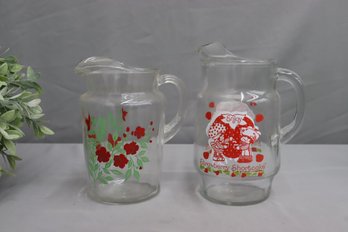 Pair Of Retro Iced Tea Pitchers