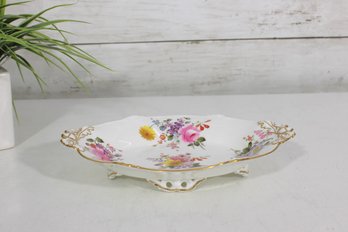 Royal Crown Derby Posies Handled Basket Dish Floral Bone China 8'