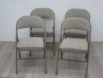 Set Of  Upholstered Folding Chairs