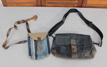 #336-Group Lot Of Crossbody & Messenger Bags  Canvas, Leather & Denim Styles