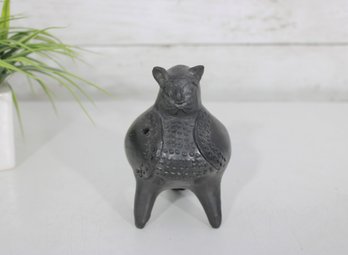 Vintage Oaxaca Barro Negro Pottery Cat Whistle Figure 5'