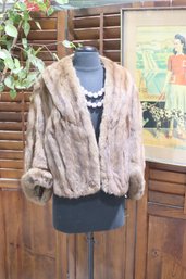 Vintage Georges Henri Light Brown Mink Fur Jacket - Size Small/Medium