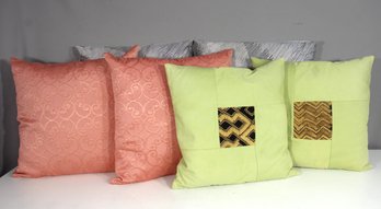 Group Lot Of Decorative Throw Pillows  Assorted Colors & Designs