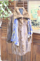 Vintage Mink Fur Coat - S/M - S17' X 36'L - Elegant & Classic With Inside Pocket