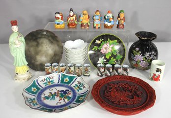 Assorted Lot Of Oriental Items  Figurines, Plates, Vases & More