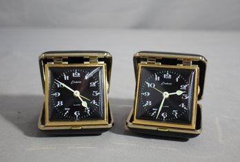 Pair Of Vintage Endura Compact Travel Alarm Clocks