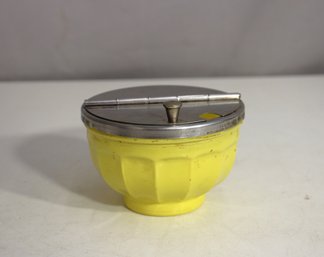 Vintage GEMCO Yellow Sugar Bowl With Flip Lid  1960s/70s NOS  3 H X 4.5 Round