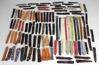 Large Collection Of Watch Bands  Leather, Metal, Nylon & More