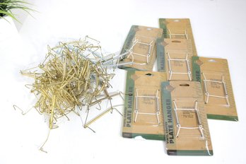 Lot Of Brass Plate Hangers  Vintage & New-in-Package Display Hooks