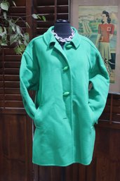 Vintage Emerald Green Wool Coat - M/L - No Label