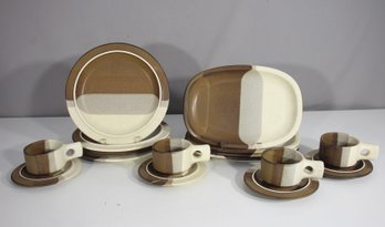 Vintage Stoneware Tableware Set By Jim McBride  Fabrik Pottery  Earth Tone Modernist Design