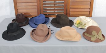 #341-Group Lot Of Ladies Hats  Felt & Dress Styles In Classic Colors