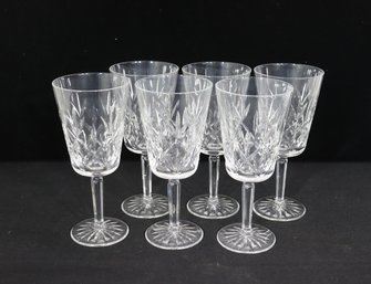 Set Of 6 Tiffany & Co. Crystal Wine Glasses  8' Tall  Elegant Cut Crystal Design