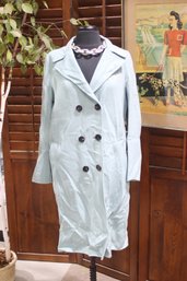 Zara Woman Light Blue Double-Breasted Coat  Size Small  Chic & Modern