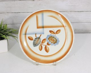 Vintage German Porcelain Plate X6476  Art Deco Floral Design  11.5' Round