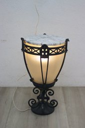 Vintage Light Fixture Marble Top Table