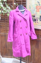 Vintage Magenta Double-Breasted Coat  Size S/M  Bold & Elegant