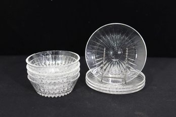 Set Of 8 Villeroy & Boch Alt Luxemburg Crystal Bowls & Underplates  4'H X 5.5' Round