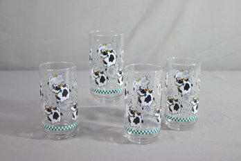Set Of Happy Cow Vintage Tumbler Glasses