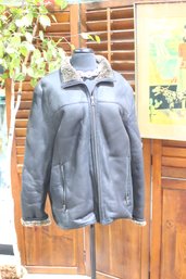 Marc New York Andrew Marc Shearling-Lined Leather Jacket  Size M  Luxurious & Warm