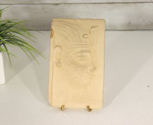 Antique Egyptian Revival Plaster Relief Wall Plaque  7.5'H X 4.5'W  Pharaoh Profile Design