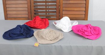 #345-Group Lot Of Ladies Dress Hats  Isaac Mizrahi & Floral Brim Styles