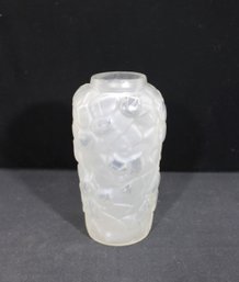 Andr Hunebelle Frosted Art Glass Vase  French Art Deco Style  8.5 Tall