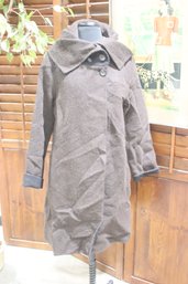 Eileen Fisher Brown Wool Blend Coat  Size Small  Modern & Cozy