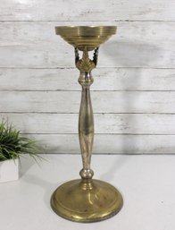 Vintage Brass Pedestal Candle Holder / Floral Stand 21 Tall
