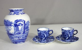 Spode Blue & White 7.5' Vase  Staffordshire England  Classic Transferware