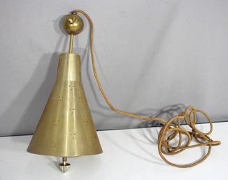Vintage Mid-Century Modern Brass Pendant Light  18H X 8 Round