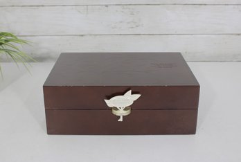 RedEnvelope Keepsake Memory Box W/ Key  Wood Jewelry Storage Chest  4H X 10.5W X 7.5D