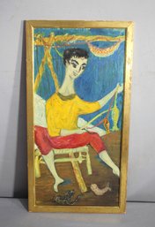 Vintage Painting Of A Fisherman