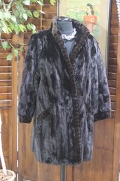 Vintage Hyman Kessner & Son Dark Brown Mink Fur Coat - Size M/L