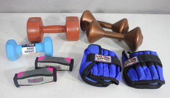 Lot Of Assorted Dumbbells & Adjustable Ankle/Wrist Weights  Home Gym Fitness