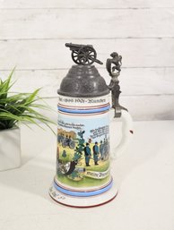 Vintage German Military Commemorative Beer Stein 1899–1901 Munich With Pewter Cannon Lid – 10"